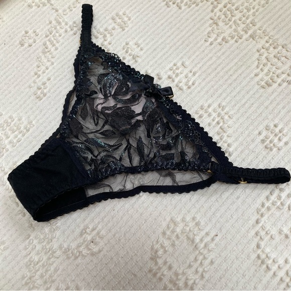 AGENT PROVOCATEUR Sparkle Brief in Black - Shimmer Lace Panties - Picture 8 of 16